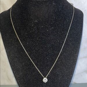 Banana Republic Silver Necklace with Faux Diamond